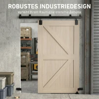 HOMCOM Schwerlast Schiebetür-Hardware-Set 183 cm Schwarz für Einzeltüren(m-6)