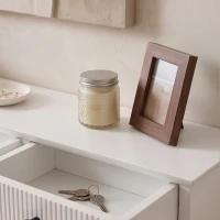 HOMCOM Shelf Wall-Mounted Storage Shelf Shelving Unit MDF 93 x 15 x 10 cm Entryway Kitchen Living Room, White(m-11)