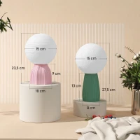 HOMCOM Conjunto de Lâmpadas de Mesa em Visual de Planeta 3 Cores USB Plástico Branco(m-3)