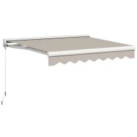 Outsunny Store banne électrique et Manuel rétractable 250L x 200l cm télécommande fournie alu. Polyester Haute densité, crème(m-11)