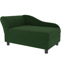 PawHut Sofá para Cão e Gato com Baú de Armazenamento Estilo Moderno Assento Removível 76x45x43 cm Verde(m-1)