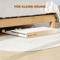 HOMCOM Schreibtisch, klappbarer Computertisch, platzsparender Bürotisch mit Rollen, Geräteschlitz, 80 x 52 x 75 cm, Weiß(m-4)