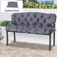 Outsunny Pernuță pentru Bancă de Grădină sau Leagăn de Grădină 132x110x10 cm cu 6 Curele de Fixare Gri Închis(m-2)