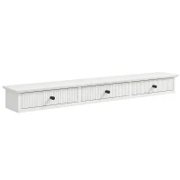 HOMCOM Shelf Wall-Mounted Storage Shelf Shelving Unit MDF 93 x 15 x 10 cm Entryway Kitchen Living Room, White(m-1)