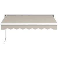 Outsunny Store banne électrique et Manuel rétractable 250L x 200l cm télécommande fournie alu. Polyester Haute densité, crème(m-12)