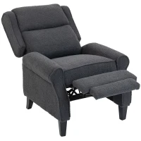 HOMCOM 132° Recliner Armchair, with Extended Footrest - Dark Grey(m-15)