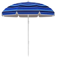 Outsunny Sombrilla de Playa Grande con Protección UV UPF50+ Inclinación Ajustable y Bolsa de Transporte Ø180x196 cm Multicolor(m-11)