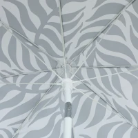 Outsunny 1.8 m Beach Umbrella Parasol with Sand Anchor, Portable Tilting Garden Parasol with Adjustable Height, Light Grey(m-10)