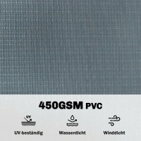 Outsunny Sichtschutzstreifen 4er Set Kunststoff UV-beständiger wasserdichter Sichtschutz mit Befestigungsclips 140 m x 19 cm Grau(m-4)