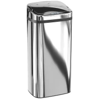 HOMCOM Bidone per Rifiuti da 40L con Sensore per Apertura e Chiusura Automatica, 33x25x70 cm, Argento(m-1)