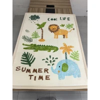 AIYAPLAY Mata do raczkowania i zabawy dla niemowląt z motywem leśnych zwierząt, miękka flanelowa 150 x 200 cm, antypoślizgowa, wodoodporna, 0-3 lata(m-10)