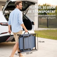 Outsunny Sezlong pliabil reglabil cu spatar cu 4 pozitii, Gri(m-5)