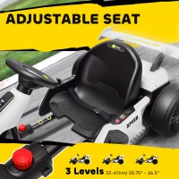 HOMCOM 24V Electric Go Kart for Kids with Adjustable Seat for 6-12 Years, White(m-7)