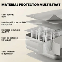 Outsunny Saltea Autogonflabilă Single, Suprafață Flocată, cu Pompă de Umflare și Geantă de Transport, Gri(m-6)