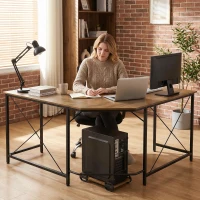 HOMCOM Corner L-Shape Computer Desk PC Workstation Writing Gaming Table Home Office(m-9)