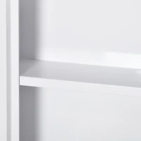 kleankin Armadietto Medicinali a 3 Ripiani con Porta Magnetica, in Acciaio, 30x12x60 cm, Bianco(m-9)