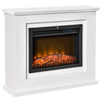HOMCOM 39" Electric Fireplace Suite with Remote Control, 1kW/2kW Freestanding Fireplace Heater with LED Flame Effect, Overheat Protection, 7-day Programmable Timer(m-1)