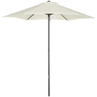 Outsunny Umbrelă de grădină 2x2m rotundă cu stâlp central din aluminiu, bej(m-11)