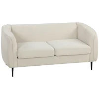 HOMCOM Canapé 2 places en velours, canapé de salon moderne 160 cm, assise large rembourrée, coussin épais à ressorts, beige(m-18)