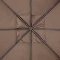 Outsunny Tetto di Ricambio per Gazebo 3x3 m da Giardino, Telo Gazebo Resistente all'Acqua in Poliestere 180g/㎡ con 8 Fori di Drenaggio e Prese d'Aria, Solo Copertura, 298x298 cm, Caffè(m-9)