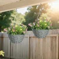 HOMCOM Set of 2 Artificial Hanging Cosmos Flowers - Multi-Colored(m-10)