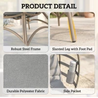 Outsunny Egg Chair with Cushion & Side Pocket - Light Grey(m-4)