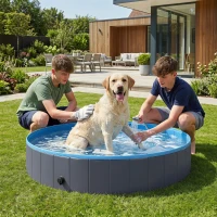 PawHut Faltbarer Hundepool für Große und Extra Große Hunde, mit Anti-Rutsch-Boden für Enten, Innen- und Außen, 160x30cm(m-2)