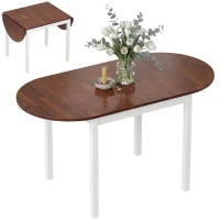 HOMCOM Mesa de Cocina Plegable de Madera Mesa de Comedor Extensible con Hojas Abatibles Carga 50 kg 140x70x75 cm Marrón(m-1)