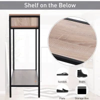 HOMCOM Console Table Worktop Bottom Shelf Home Two Drawer Industrial Minimal Style Oak Wood Tone Effect(m-6)