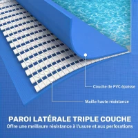 Outsunny Piscine Tubulaire Rectangulaire et Piscine Hors Sol avec Pompe Structure Stable en Acier 260x181x67 cm Bleu(m-6)