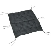 Outsunny 2 Seater Bench Pad, Garden Swing Chair Cushion with Back and Ties, Tufted Style Garden Furniture Window Seat Cushion for Indoor and Outdoor Use, 98 x 100 cm, Black(m-10)