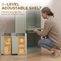 HOMCOM Bookcase Adjustable Shelf Bookshelf Anti-Tip Hardware 6-Tier Storage Cabinet Light Green(m-6)