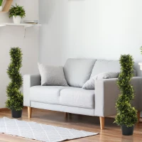 Outsunny Planta espiral artificial, cedro espiral com vaso, 90 cm, cedro artificial para decoração exterior e interior, verde(m-4)