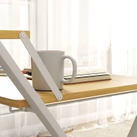 HOMCOM Escritorio Plegable con Estante Abierto Escritorio Pequeño para Estudio Hogar Oficina 86x66x82 cm Natural(m-9)