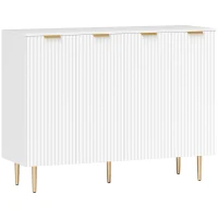 HOMCOM Buffet sala móvel de arrumação armário de cozinha com portas duplas e prateleira ajustável 120 x 40 x 90 cm, branco(m-1)