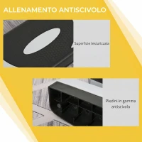 HOMCOM Stepper da Aerobica Regolabile in Altezza 10-15-20 cm Antiscivolo, Nero e Grigio(m-6)
