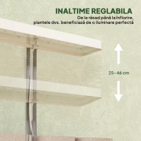 Outsunny Lămpi pentru Plante cu 42 de Lămpi LED, 3 Ghivece, Temporizator și Iluminare Reglabilă, 45x18,8x47,8 cm, Alb(m-8)