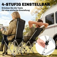 Outsunny 2er Set Campingstuhl faltbar Angelstuhl mit abnehmbar Fußstütze Getränkehalter belastbar 120 kg Orange(m-4)