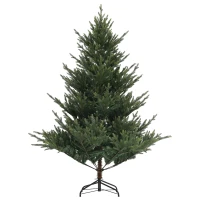 HOMCOM Künstliche norwegische Fichte, Weihnachtsbaum mit 1046 Spitzen, Metallsockel, Grün(m-1)