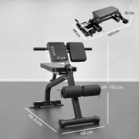 SPORTNOW Banco de Treino, Banco de Halteres, Banco de Fitness, Estrutura em Aço, Preto(m-3)