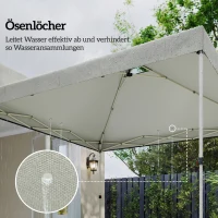 Outsunny Pavillon-Dach Ersatz UV50+ wasserfest mit 8 Abflusslöchern 3 x 3 m, Hellgrau(m-7)
