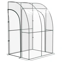 Outsunny 143cm x 118cm Walk-In Lean To Greenhouse, with Accessories(m-1)