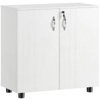 Vinsetto Armário de escritório de 2 níveis, móvel de armazenamento para escritório com 2 portas, fechaduras e chaves, 80x40x80cm, branco(m-1)
