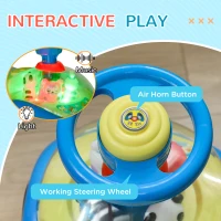 AIYAPLAY Foot to Floor oddler Ride on Toy w/ Music, Light, Horn, Under Seat Storage, Anti-Over-Backwards Device, Blue(m-5)
