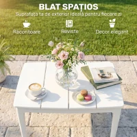 Outsunny Măsuță de Cafea, Măsuță Joasă din Rășină(m-4)