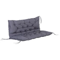 Outsunny Pernuță pentru Bancă de Grădină sau Leagăn de Grădină 132x110x10 cm cu 6 Curele de Fixare Gri Închis(m-1)