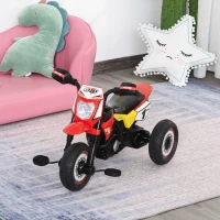 HOMCOM Trike for Kids, Toddler Pedal Motorcycle, Kids Ride On Tricycle Early Learning w/ Music Lights Handlebar Stickers Exercise Boys Girls Gift for 18 - 36 Months Red(m-7)