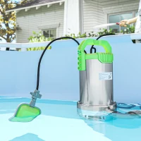 Outsunny Bomba Sumergible de 1100 W para Aguas Sucias con Caudal de 18.000 l/h y Control Automático Mediante Flotador(m-10)