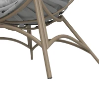 Outsunny Egg Chair with Cushion & Side Pocket - Light Grey(m-12)