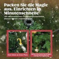 HOMCOM Künstlicher Weihnachtsbaum, realistisches Aussehen, klappbare Zweige, Holzsockel(m-6)
